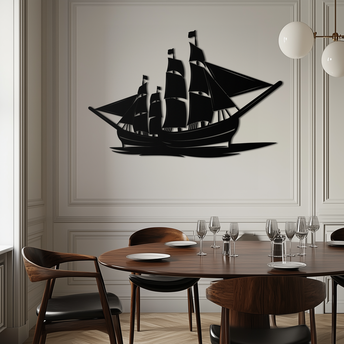 Pirate Ship Metal Wall Art - Nautical Decor for Home & Office- KAF175