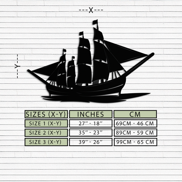 Pirate Ship Metal Wall Art - Nautical Decor for Home & Office- KAF175