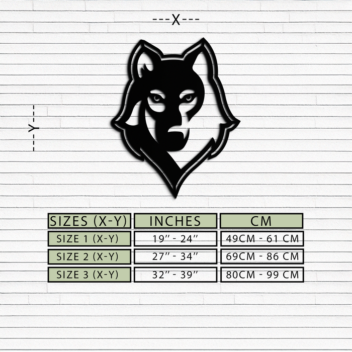 Wolf Metal Wall Art - Geometric Wolf Head Wall Decor- KAF178
