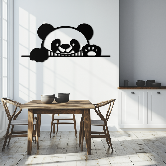 Panda Metal Wall Art - Cute Geometric Panda Decor- KAF181