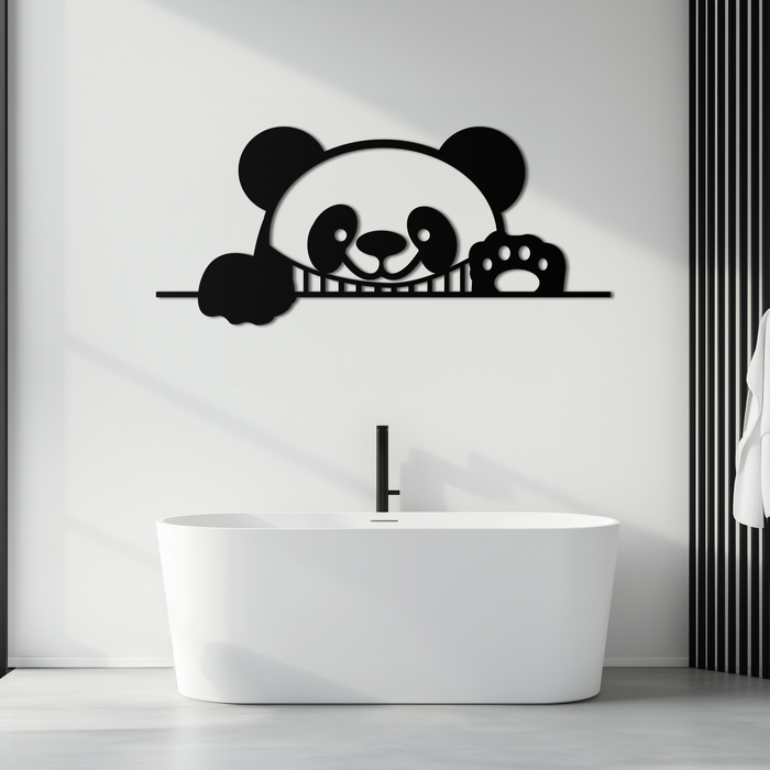 Panda Metal Wall Art - Cute Geometric Panda Decor- KAF181