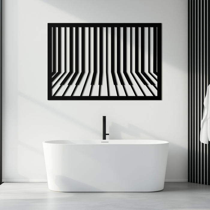 Geometric Piano Keys Metal Wall Art - Modern Music Decor- KAF189