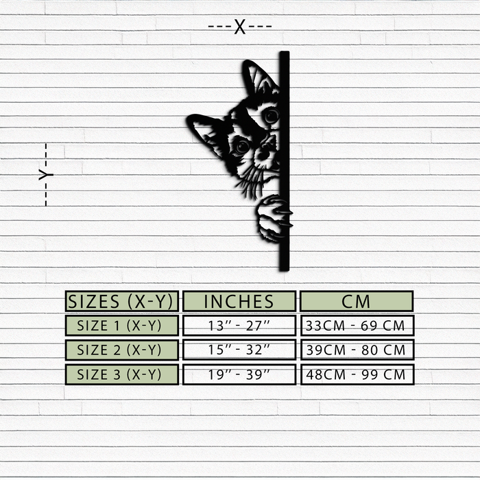 Peeking Cat Metal Wall Art – Cute Kitty Home Decor - KAF193