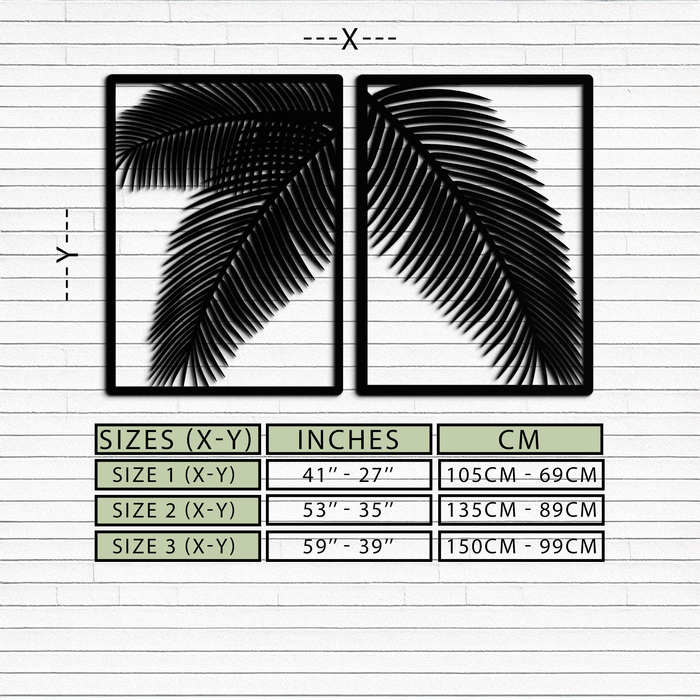 Palm Leaf Metal Wall Art – Tropical Minimalist Decor - KAF212