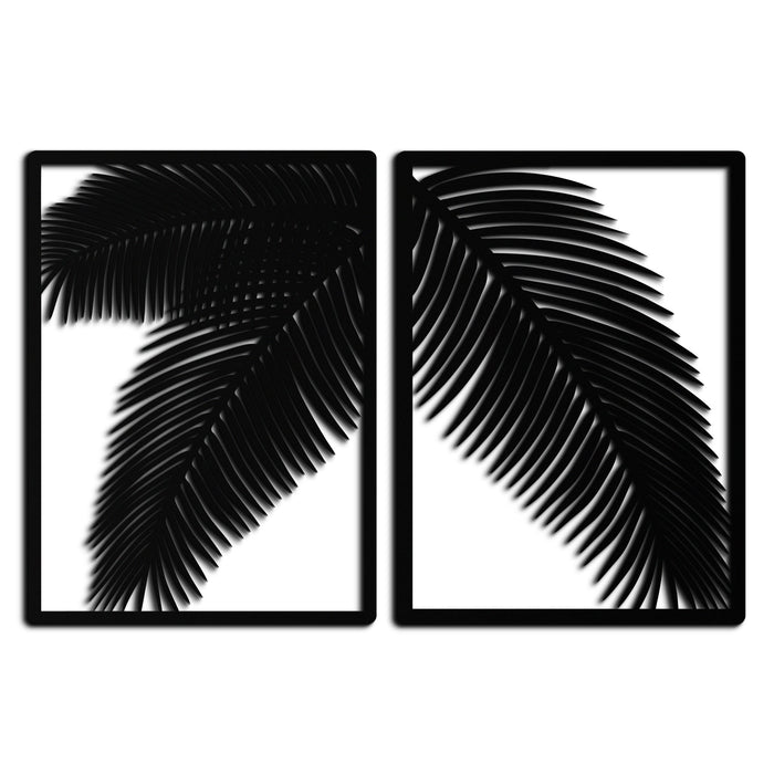 Palm Leaf Metal Wall Art – Tropical Minimalist Decor - KAF212
