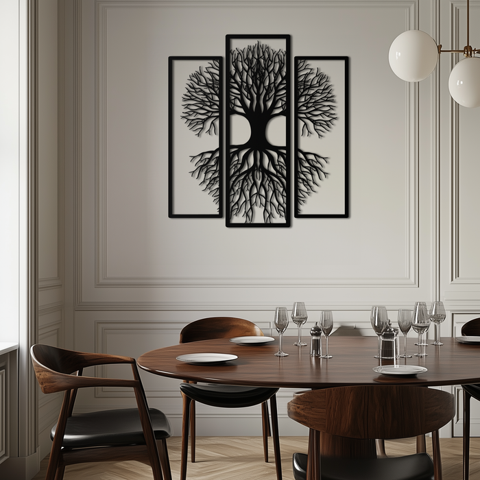 Tree of Life Metal Wall Art – 3-Panel Nature Decor - KAF214
