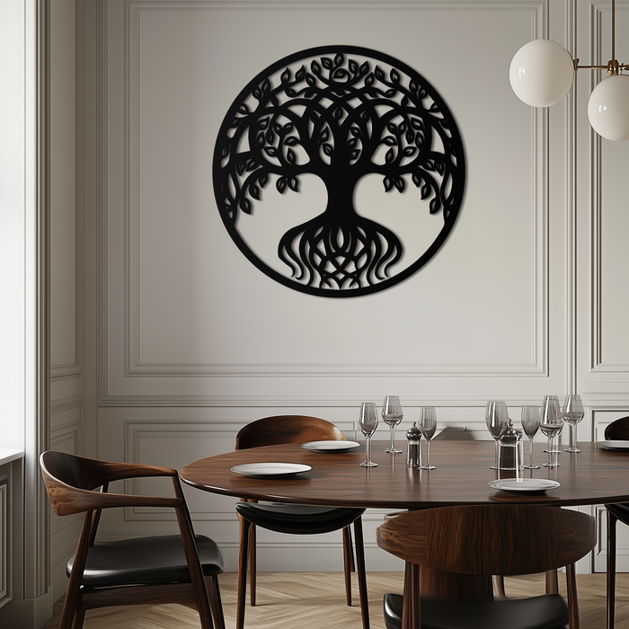 Round Tree of Life Metal Wall Art – Nature-Inspired Decor - KAF217