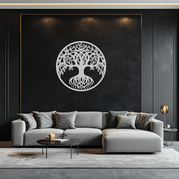 Round Tree of Life Metal Wall Art – Nature-Inspired Decor - KAF217