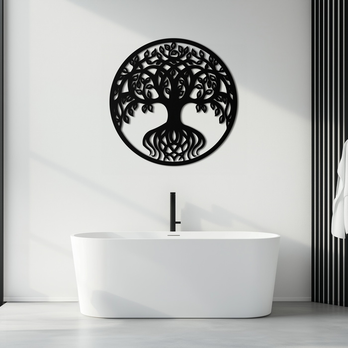 Round Tree of Life Metal Wall Art – Nature-Inspired Decor - KAF217