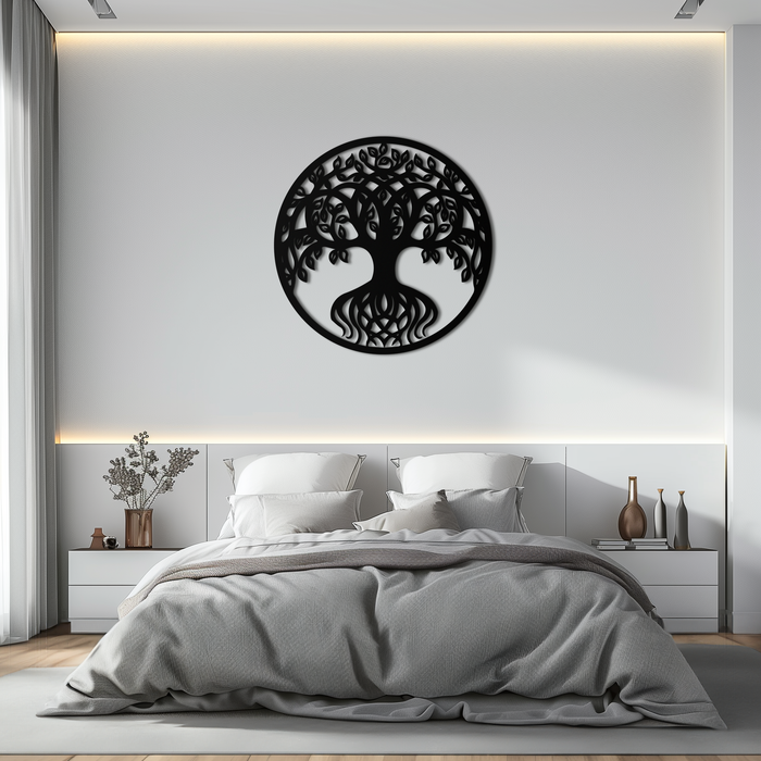 Round Tree of Life Metal Wall Art – Nature-Inspired Decor - KAF217