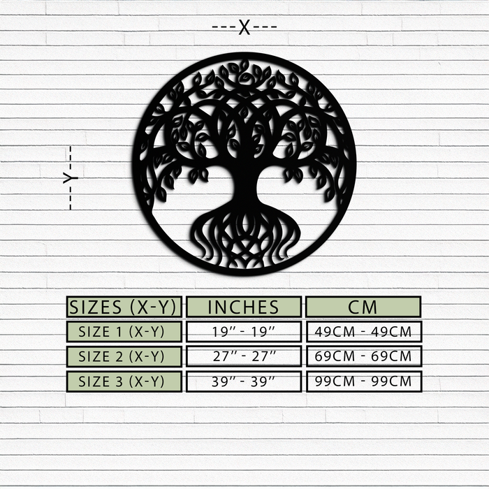 Round Tree of Life Metal Wall Art – Nature-Inspired Decor - KAF217