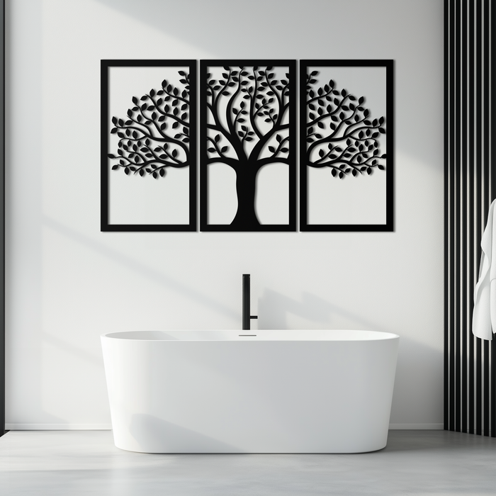 Tree of Life Metal Wall Art – 3-Panel Nature Decor - KAF221