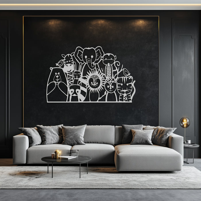 Cute Animal Metal Wall Art – Jungle & Safari Theme - KAF269