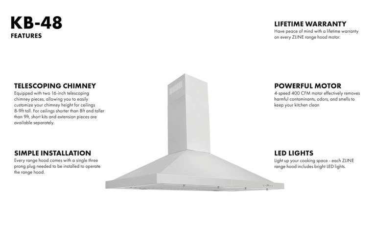 ZLINE 48 in. Dual Fuel Range with DuraSnow® Door & 48 in. Range Hood, 2KP-RASNRH48