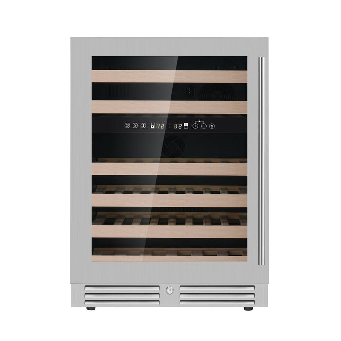 24-Inch Under-Counter Dual Zone Wine Cooler with Low-E Glass Door