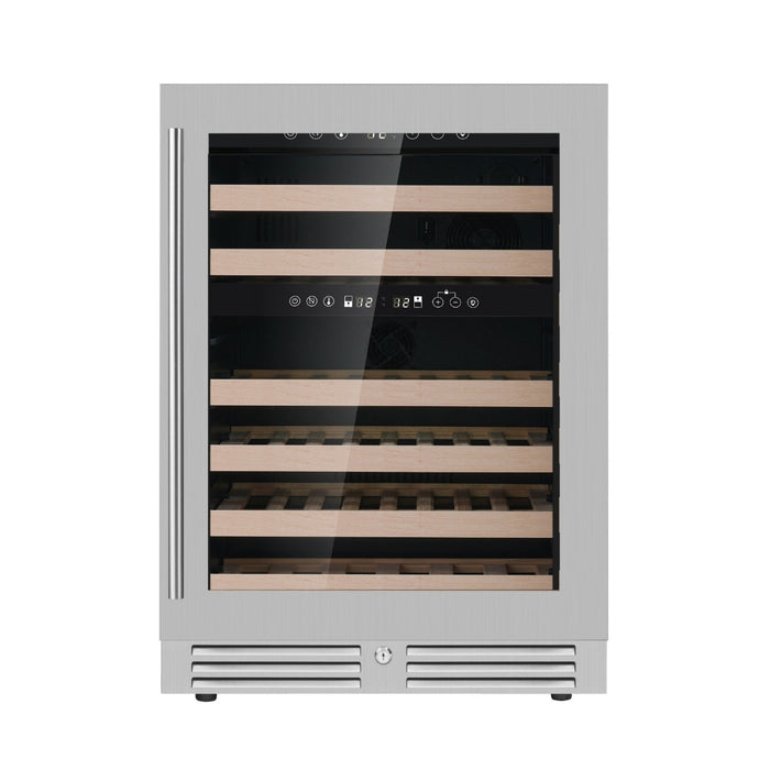 24-Inch Under-Counter Dual Zone Wine Cooler with Low-E Glass Door