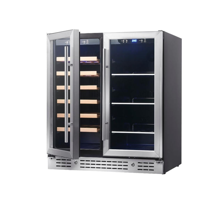 30" Combination Beer and Wine Cooler with Low-E Glass Door