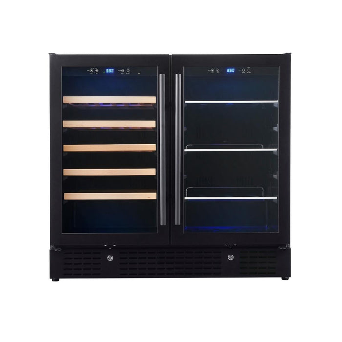 36" Beer and Wine Cooler Combination with Low-E Glass Door