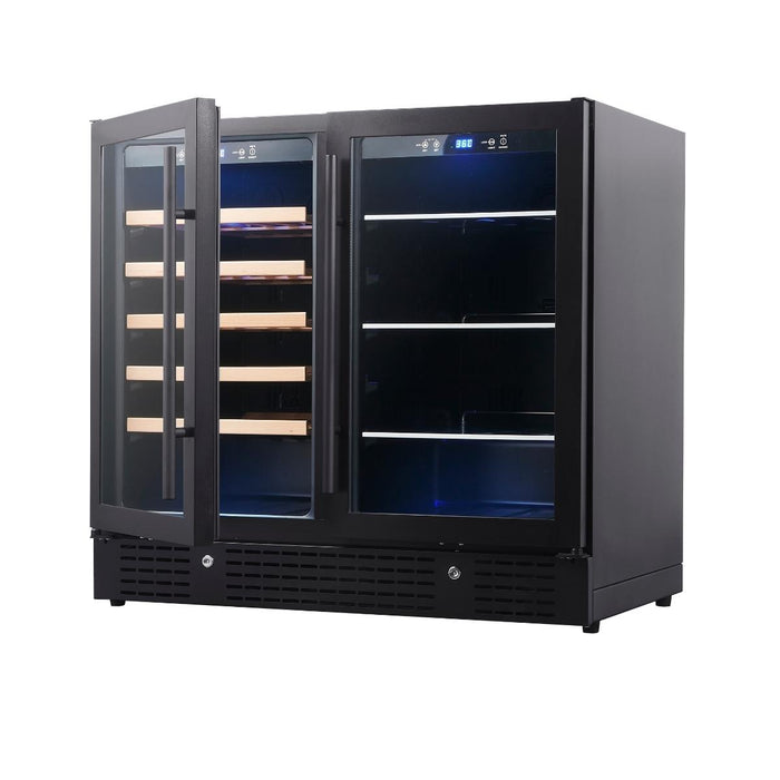 36" Beer and Wine Cooler Combination with Low-E Glass Door