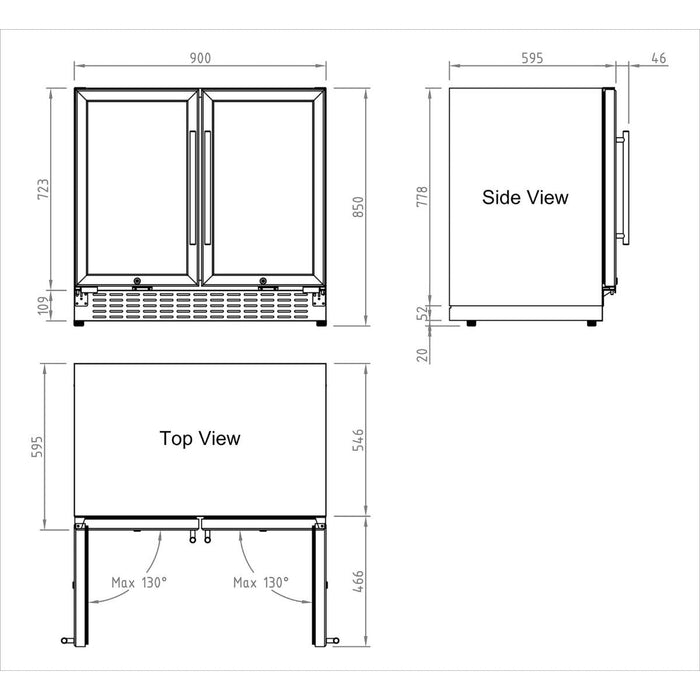 36" Beer and Wine Cooler Combination with Low-E Glass Door