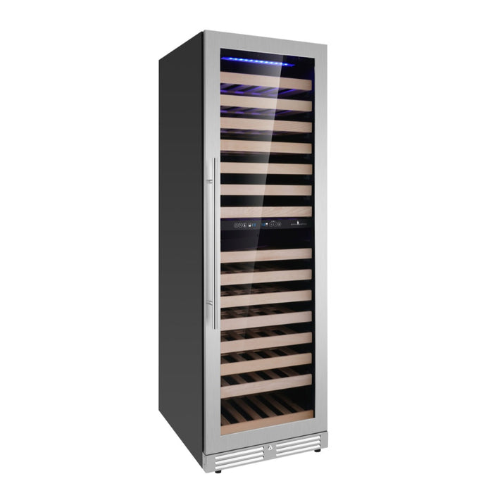 Dual Zone Upright Low-E Glass Door Large Wine Cooler