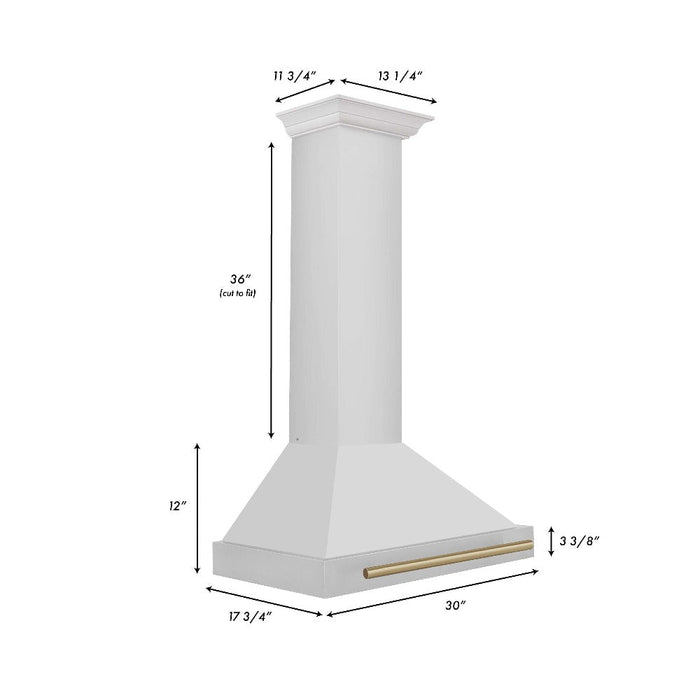 ZLINE Autograph Edition 30 in. Convertible Stainless Steel Range Hood with Stainless Steel Shell and Accents (KB4STZ-30)