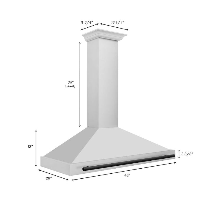 ZLINE Autograph Edition 48 in. Convertible Stainless Steel Range Hood with Stainless Steel Shell and Accents (KB4STZ-48)