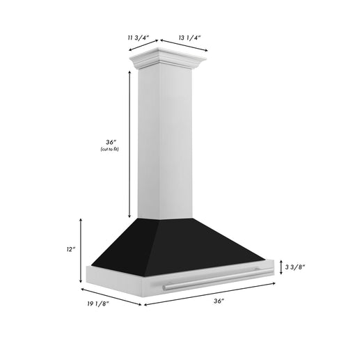 ZLINE 48 inch range hood in stainless steel with black matte shell