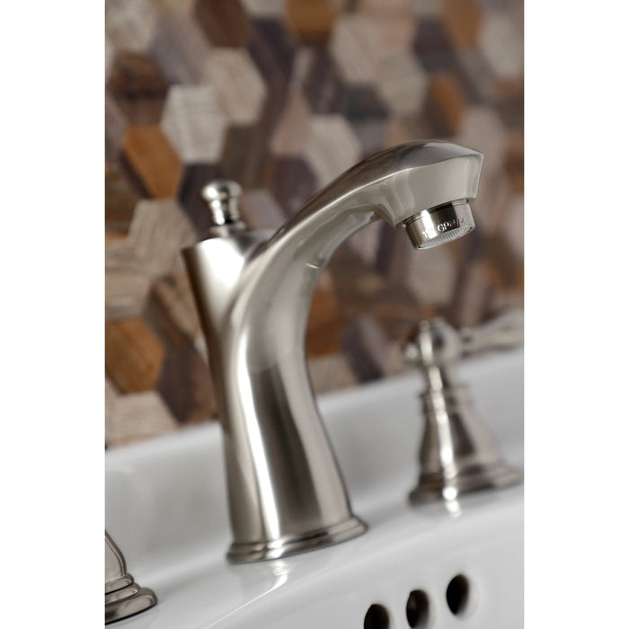 American Classic KB7968ACL Two-Handle 3-Hole Deck Mount Widespread Bathroom Faucet with Pop-Up Drain, Brushed Nickel