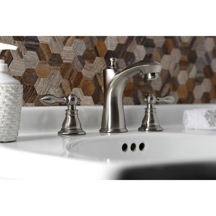 American Classic KB7968ACL Two-Handle 3-Hole Deck Mount Widespread Bathroom Faucet with Pop-Up Drain, Brushed Nickel