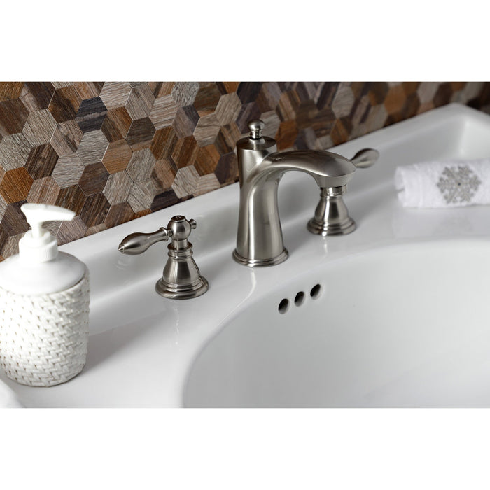 American Classic KB7968ACL Two-Handle 3-Hole Deck Mount Widespread Bathroom Faucet with Pop-Up Drain, Brushed Nickel