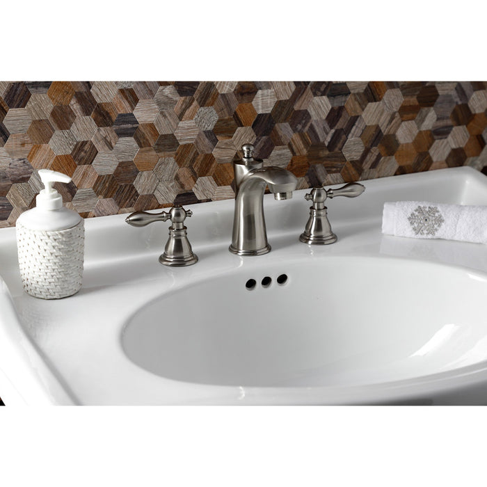 American Classic KB7968ACL Two-Handle 3-Hole Deck Mount Widespread Bathroom Faucet with Pop-Up Drain, Brushed Nickel