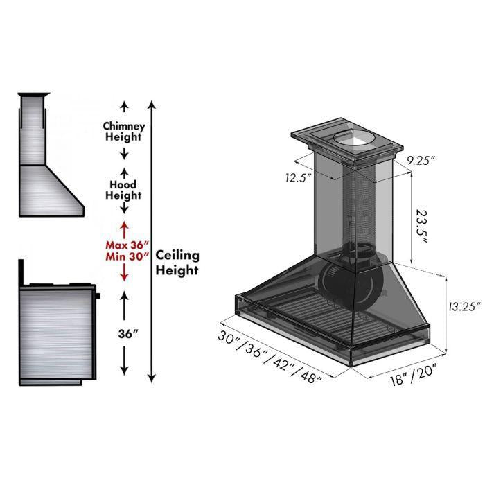 ZLINE 48 in. Wooden Wall Mount Range Hood in White, KBTT-48