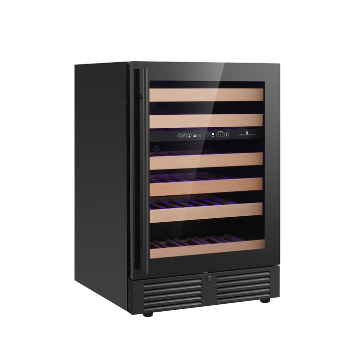 Dual Zone 24 Inch Under Counter LOW-E Glass Door Wine Cooler