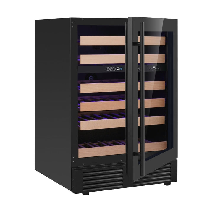 Dual Zone 24 Inch Under Counter LOW-E Glass Door Wine Cooler