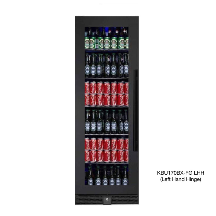 72" Large Beverage Refrigerator With Clear Glass Door with Stainless Steel Trim