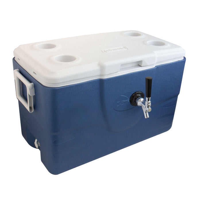 Xtreme Blue Single Tap 52 Qt. Beer Jockey Box with Center Mounted Faucet and Back Input