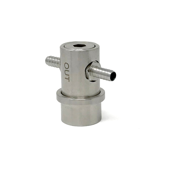 Kegco KM-DCBL-L Stainless Steel Custom Double Barbed Liquid Out Ball Lock Coupler