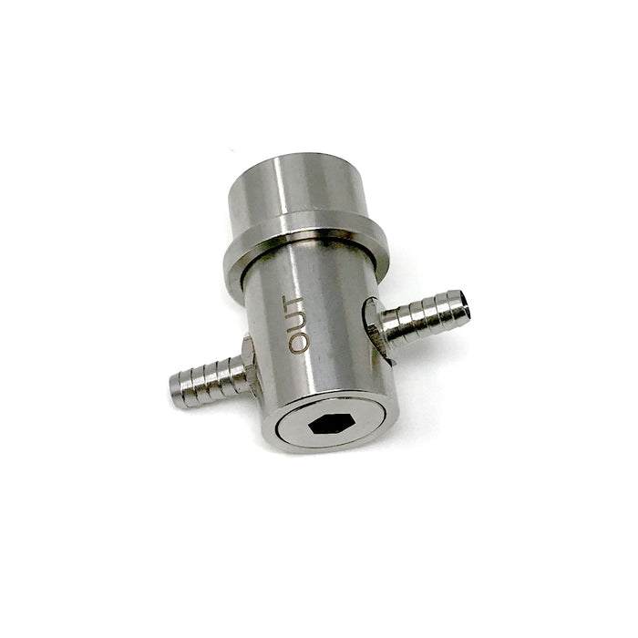 Kegco KM-DCBL-L Stainless Steel Custom Double Barbed Liquid Out Ball Lock Coupler