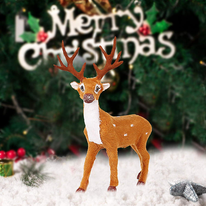 11.8" Craft Christmas Decoration Ornaments Simulation Christmas Reindeer for Home Festival Gift