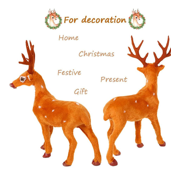 11.8" Craft Christmas Decoration Ornaments Simulation Christmas Reindeer for Home Festival Gift