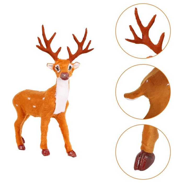 11.8" Craft Christmas Decoration Ornaments Simulation Christmas Reindeer for Home Festival Gift