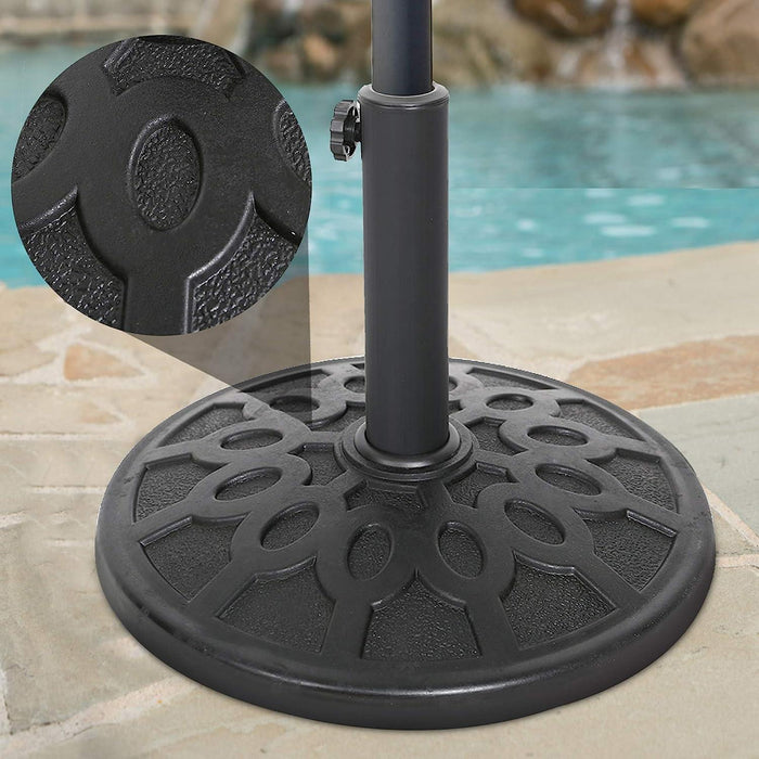 17" Umbrella Base Patio Outdoor Round Universal Stand Rust-Proof, Black