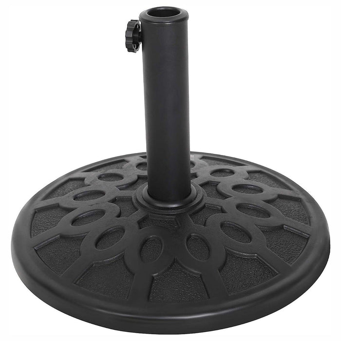 17" Umbrella Base Patio Outdoor Round Universal Stand Rust-Proof, Black