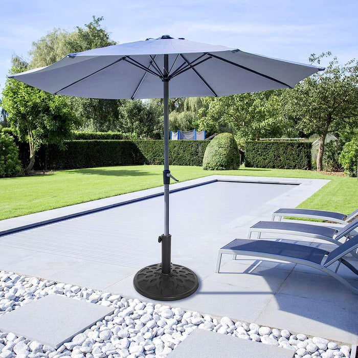 17" Umbrella Base Patio Outdoor Round Universal Stand Rust-Proof, Black