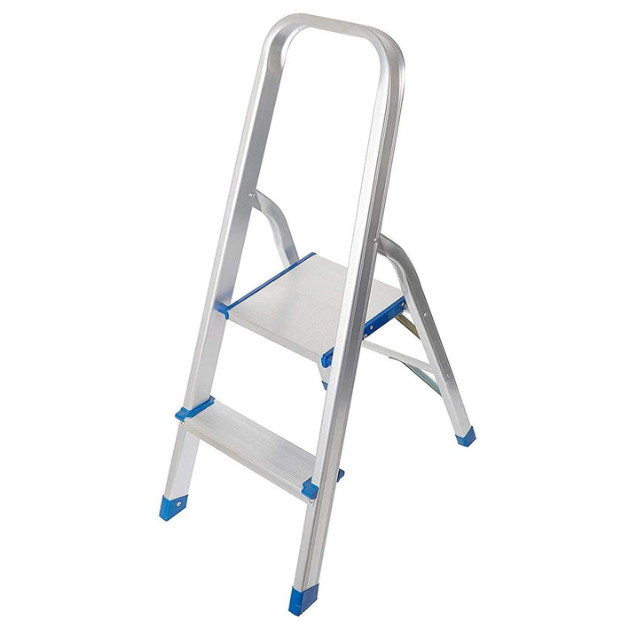 2 Step Ladder Aluminum Folding Step Stool with 220lbs Capacity Anti-Slip Pedal