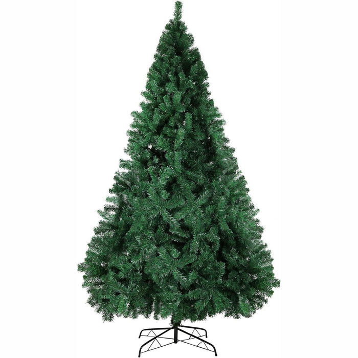 9ft Christmas Pine Tree Artificial Xmas Tree with 1850 Branch Tips and Metal Stand, Green