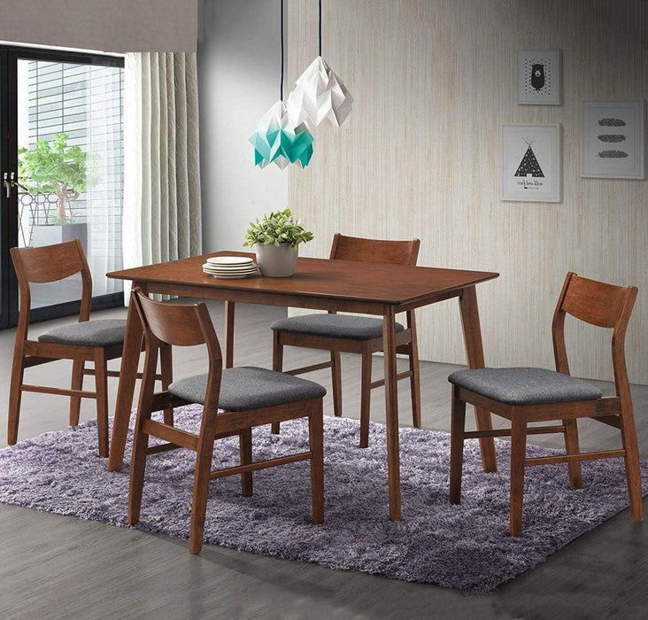 5 Piece Dining Table Set, 1 Dining Table 47.2" for 4-6 with 4 Dining Chairs Mid-Century Modern Wood Kitchen Dining Set