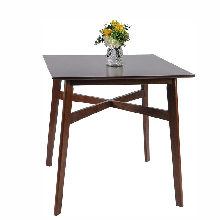 36" Square High Top Bar Table for 2-4 Dining Kitchen Table with Solid Wood Leg Mid-Century Modern