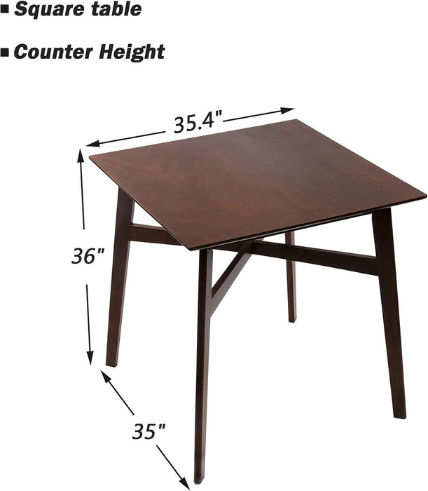 5 Piece Bar Table Set, 1 Bar Table 36" for 2-4 with 4 Bar Stools Mid-Century Modern Kitchen Dining Table Set